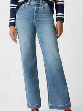 J.Crew Womens Wide Leg Jeans Size 35 High Rise NWT Light Wash
